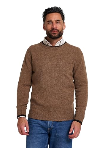 JACK PYKE - Pullover mit Rundhalsausschnitt - gestrickt aus 100% Lammwolle - Beigebraun - XXL von JACK PYKE