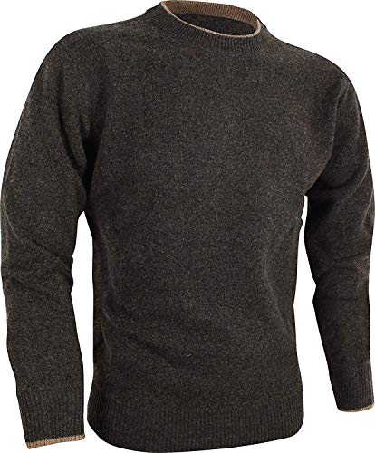 JACK PYKE - Pullover mit Rundhalsausschnitt - gestrickt aus 100% Lammwolle - Dunkeloliv - 3XL von JACK PYKE