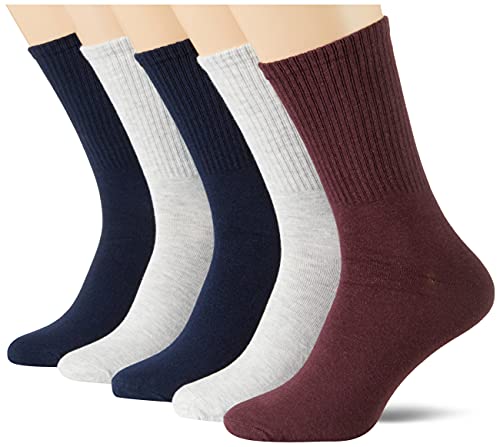 JACK&JONES ACCESSORIES Herren JACLAY Tennis 5 Pack Socken, Light Grey Melange/Detail:Light Grey Melange-Navy Blazer-Port royal-Light Grey Melange, ONE Size von JACK&JONES ACCESSORIES