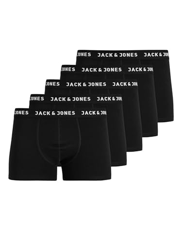 Jack & Jones JUNIOR Boy's JACHUEY Trunks 5 Pack NOOS JNR Boxer Shorts, Black/Pack:Black-Black-Black-Black, 176 von JACK & JONES
