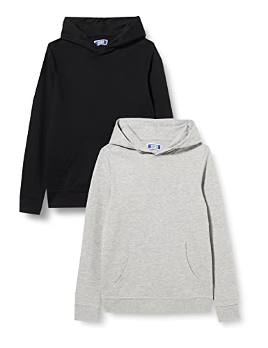 JACK&JONES JUNIOR Boy's JJEBASIC Sweat Hood NOOS 2PK JNR Kapuzenpullover, Light Grey Melange, 140 von JACK&JONES JUNIOR