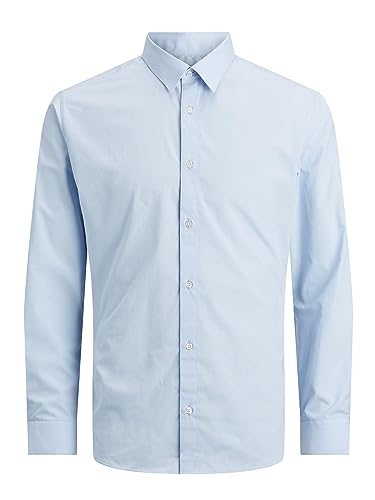 JACK & JONES Jungen JJJOE Shirt LS Plain NOOS JNR L/S Hemd/Bluse, Cashmere Blue, 128 von JACK & JONES