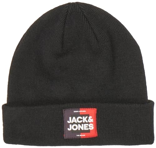 JACK&JONES JUNIOR Herren Jacoscar Beanie Jnr StrickMütze, Schwarz, S-M EU von JACK&JONES JUNIOR