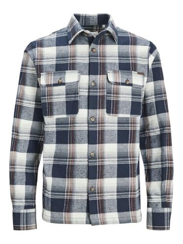 JACK & JONES JUNIOR JJDARREN Flannel Check Overshirt LS JNR 12260050,Navy Blazer,164 von JACK & JONES