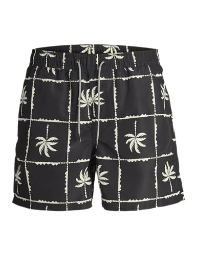 JACK&JONES JUNIOR Jungen Jpstfiji Jjswim Oceanday Ss24 Ly Jnr Badeshorts, Schwarz, 152 EU von JACK&JONES JUNIOR