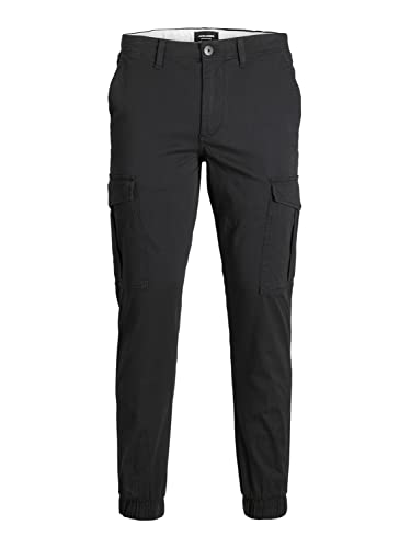 JACK&JONES JUNIOR Jungen Jpstmarco Jjjoe Cuffed Jnr Cargohose, Schwarz, 128 EU von JACK&JONES JUNIOR