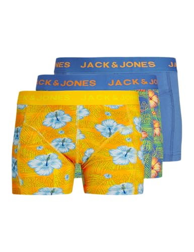 JACK&JONES JUNIOR Jungen JACHAWAII Trunks 3 Pack JNR Boxershorts, Palace Blue/Pack:High Visibility-Irish Green, 140 cm (3er Pack) von Xamic