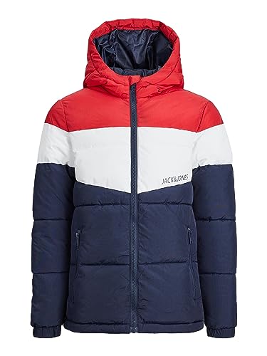 JACK&JONES JUNIOR Jungen JJDANIEL Puffer Jacket JNR Steppjacke, True Red, 128 von JACK&JONES JUNIOR