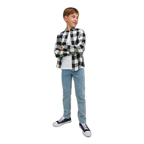 JACK&JONES JUNIOR Jungen JJEGINGHAM Twill Shirt L/S NOOS JNR Hemd, Whisper White, 128 von JACK & JONES