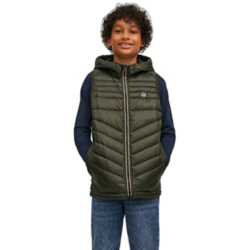 JACK & JONES Junior Jungen Jjehero Bodywarmer Hood Sn Jnr Steppweste, Rosin/Detail:contrast Zip, 164 EU von JACK & JONES