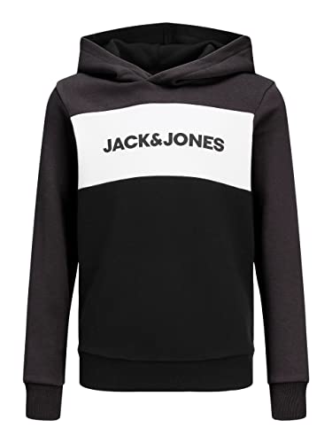 JACK&JONES JUNIOR Jungen JJELOGO Blocking Sweat Hood NOOS JNR Kapuzenpullover, Mulch, 128 von JACK&JONES JUNIOR