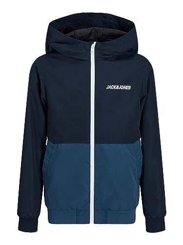 JACK&JONES JUNIOR Jungen JJERUSH Hood Bomber NOOS JNR Softshelljacke, Navy Blazer/Detail:Ensign Blue/White Blocking, 152 von JACK&JONES JUNIOR