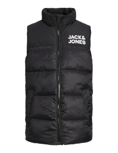 JACK&JONES JUNIOR Jungen JJETOBY Bodywarmer Collar SN MNI Weste, Black/Detail:White Jack & Jones Logo ON Chest, 104 von JACK&JONES JUNIOR