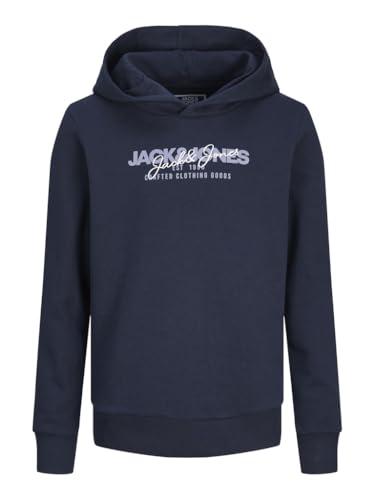 JACK&JONES JUNIOR Jungen Jjalvis Sweat Hood Jnr Kapuzenpullover, Navy Blazer, 128 EU von JACK&JONES JUNIOR