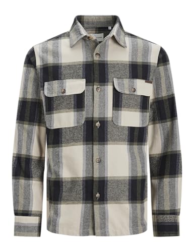 JACK&JONES JUNIOR Jungen Jjdarren Flannel Check Overshirt Ls Jnr Hemd, Moonbeam, 140 EU von JACK&JONES JUNIOR