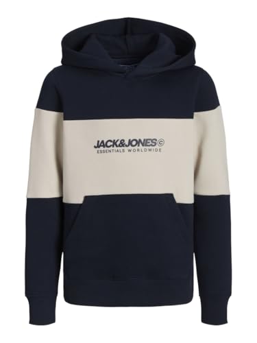 JACK&JONES JUNIOR Jungen Jjelegacy Blocking Sweat Hood Noos Mni Kapuzenpullover, Navy Blazer/Detail:Blocking, 122 EU von JACK&JONES JUNIOR