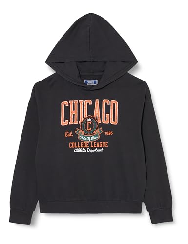 JACK&JONES JUNIOR Jungen Jorcharge Washed Sweat Hood Ln Jnr Kapuzenpullover, Schwarz, 152 EU von JACK&JONES JUNIOR