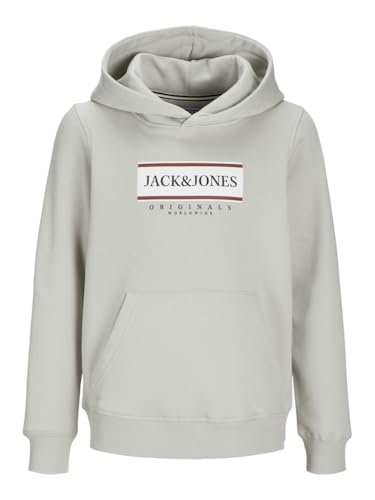 JACK&JONES JUNIOR Jungen Jorfrederiksberg Box Sweat Hood Sn Jnr Kapuzenpullover, Mineral Gray, 152 EU von JACK&JONES JUNIOR