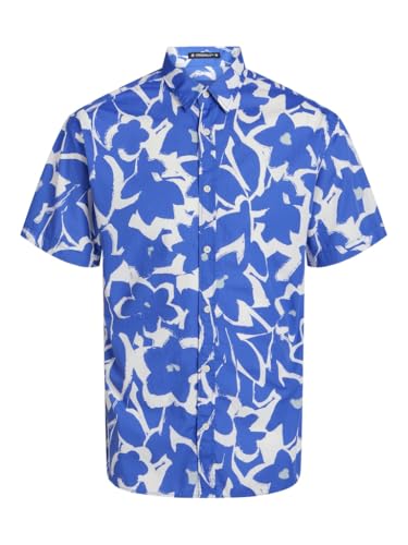 JACK&JONES JUNIOR Jungen Jorjoshua Aruba AOP Shirt Jnr Kurzarmhemd, Dazzling Blue/AOP:Abstract, 176 EU von JACK&JONES JUNIOR