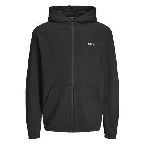 JACK&JONES PLUS Herren JCOBASIC Zip Hood Sweat PLS Kapuzenpullover, Black, 6XL Größen von JACK&JONES PLUS