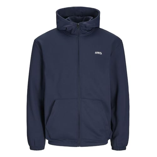 JACK&JONES PLUS Herren JCOBASIC Zip Hood Sweat PLS Kapuzenpullover, Navy Blazer, 6XL/Mehr von JACK&JONES PLUS