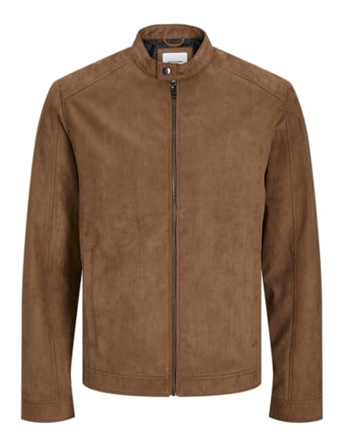 JACK&JONES PLUS Herren JJEDYLAN CLEAN Faux Suede Jacket PLS Wildlederjacke, Cognac, 4XL von JACK&JONES PLUS
