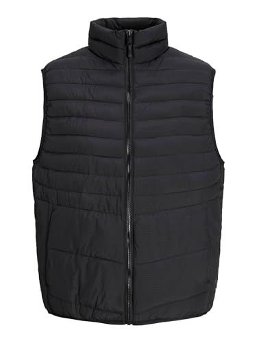 JACK&JONES PLUS Herren JJESTATE Packable Puffer BW Collar PLS Steppweste, Black, 5XL von JACK&JONES PLUS