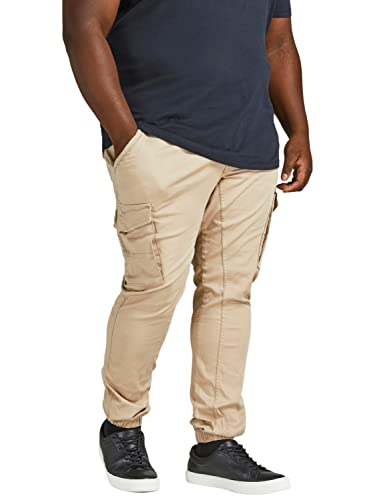 JACK & JONES Herren Cargo Hose JPSTPAUL JJFLAKE Plussize - Slim Fit - Beige, Größe:44W / 32L, Farbvariante:Crockery 12199184 von JACK & JONES