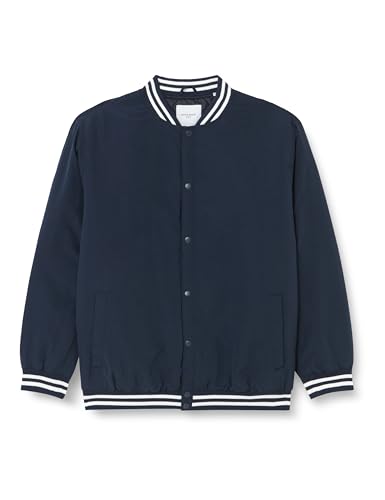 JACK&JONES PLUS Herren JJWARRIOR College Bomber PLS Jacke, Navy Blazer/Detail:with TIPPINGS, 3XL von JACK&JONES PLUS