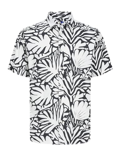 JACK&JONES PLUS Herren JORJOSHUA Aruba AOP Shirt SS PLS Kurzarmhemd, Cloud Dancer/AOP:Abstract, XXXXXL von JACK&JONES PLUS