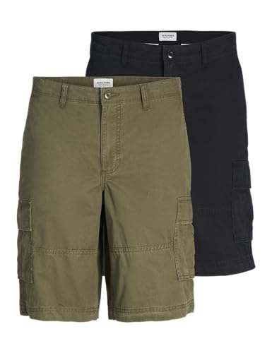 JACK&JONES PLUS Herren JPSTCOLE JJCAMPAIGN 2PK MP PLS Shorts, Schwarz, 52 Größen (2er Pack) von JACK&JONES PLUS