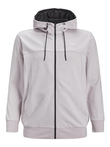 JACK & JONES PLUS Herren Jcoair Sweat Zip Hood Pls Sweatshirtjacke, Violet Ice/Detail:Melange, 5XL von JACK & JONES