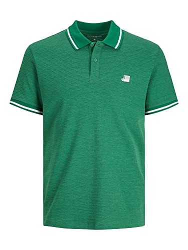 JACK & JONES PLUS Herren Jcovibe Melange Polo Ss Pls Poloshirt, Verdant Green/Detail:Melange, 5XL von JACK & JONES