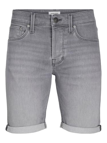 JACK&JONES PLUS Herren Jjirick Jjicon I.k. Sq 063 Sn Pls Jeansshorts, Grey Denim, 42 EU von JACK&JONES PLUS