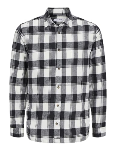 JACK&JONES PLUS Herren Jjjoshua Fall Buffalo Shirt Ls Pls Freizeithemd, Cloud Dancer, 5XL Große Größen EU von JACK&JONES PLUS
