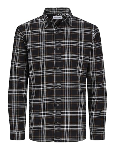 JACK & JONES PLUS Herren Jjjoshua Fall Flannel Shirt Ls Pls Freizeithemd 12259035,Schwarz,5XL Große Größen von JACK&JONES PLUS