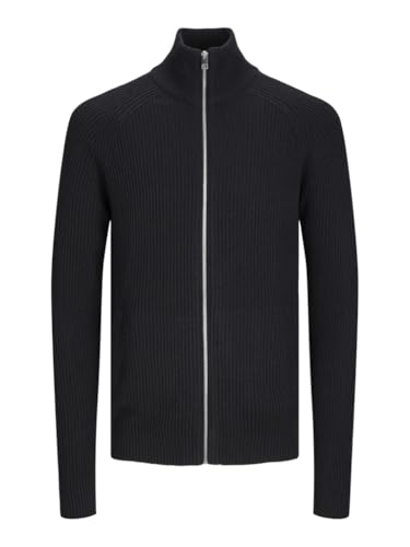 JACK&JONES PLUS Herren Jjpannel Knit Zip Cardigan Aw24 Pls Strickjacke, Schwarz, 3XL Große Größen EU von JACK&JONES PLUS