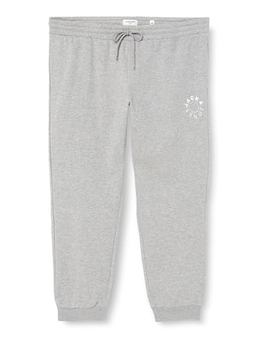 JACK&JONES PLUS Herren Jpstgordon Jjwarrior Sweat Pants im Pls Jogginghose, Light Grey Melange, 44 EU von JACK&JONES PLUS