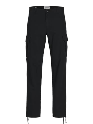 JACK&JONES PLUS Herren Jpstkane Jjbarkley Pant Noos Pls Cargohose, Schwarz, 44W / 34L EU von JACK&JONES PLUS
