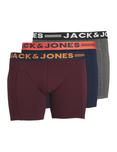 JACK&JONES PLUS Men's JACLICHFIELD Trunks NOOS 3 Pack PLS, Burgundy, 6XL von JACK & JONES