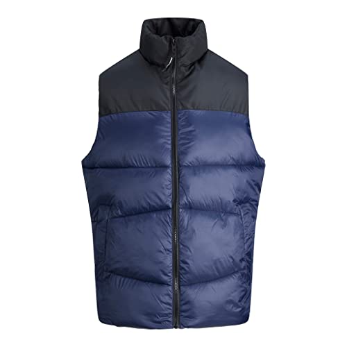 JACK&JONES PLUS Men's JJCHILI Bodywarmer PS Down Vest, Navy Blazer/Detail:Blocking, 3XL von JACK&JONES PLUS