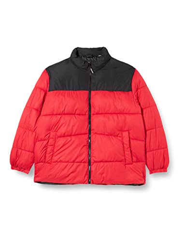 JACK&JONES PLUS Men's JJCHILI Puffer Collar PS Jacket, True Red/Detail:Blocking, 4XL von JACK&JONES PLUS