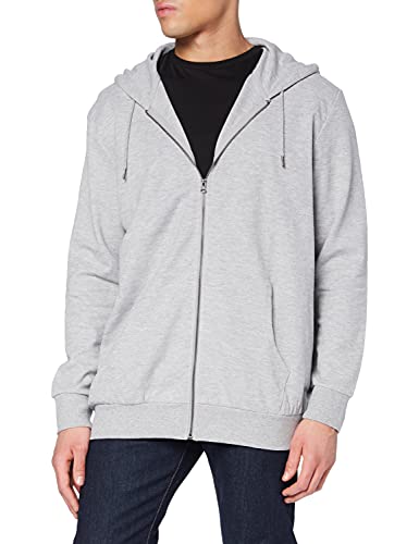 JACK & JONES Herren Hoodie Kapuzenpullover JJEBASIC Zip - Regular Fit Plussize, Größe:XXL, Farbe:Light Grey Melange 12182493 von JACK & JONES