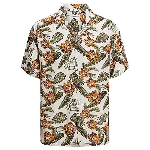 JACK&JONES PLUS Men's JJEJEFF Resort FLORAL Shirt SS PLS SN Hemd, Cloud Dancer, 3XL JACK&JONES PLUS Men's JJEJEFF Resort FLORAL Shirt SS PLS SN Hemd, Cloud Dancer, 3XL von JACK&JONES PLUS