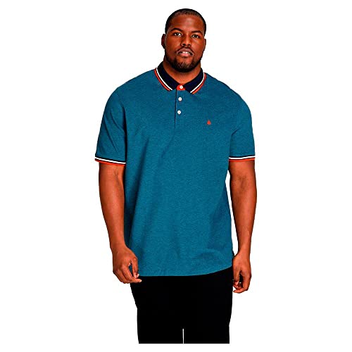 JACK&JONES PLUS Men's JJEPAULOS SS NOOS PS Polo Shirt, Denim Blue/Detail:PS, 7XL, 12143859, 7XL Große Größen von JACK & JONES