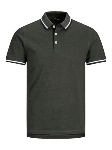 JACK&JONES PLUS Men's JJEPAULOS SS NOOS PS Polo Shirt, Forest Night/Detail:Play 1, 7XL, 12143859, 7XL Große Größen von JACK & JONES