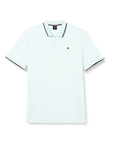 JACK & JONES PLUS Men's JPRWINBLU Polo SS PS Poloshirt, Bleached Aqua, 3XL von JACK & JONES