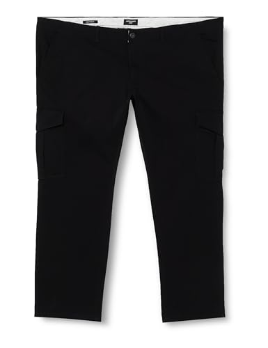 JACK&JONES PLUS Men's JPSTMARCO JJJOE LC PLS Cargohose, Black, 50/32 von JACK&JONES PLUS