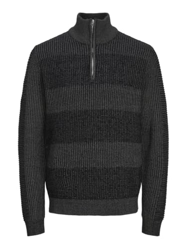 JACK&JONES PLUS Strickpullover mit Halber Reißverschluss, Schwarz,5XL von JACK&JONES PLUS