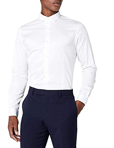 JACK & JONES Herren Freizeit Hemd JJPRPARMA Slim Fit Weiss Blau Schwarz XS-XXL, Größe:M, Farbe:White SUPER Slim 12097662 von JACK & JONES